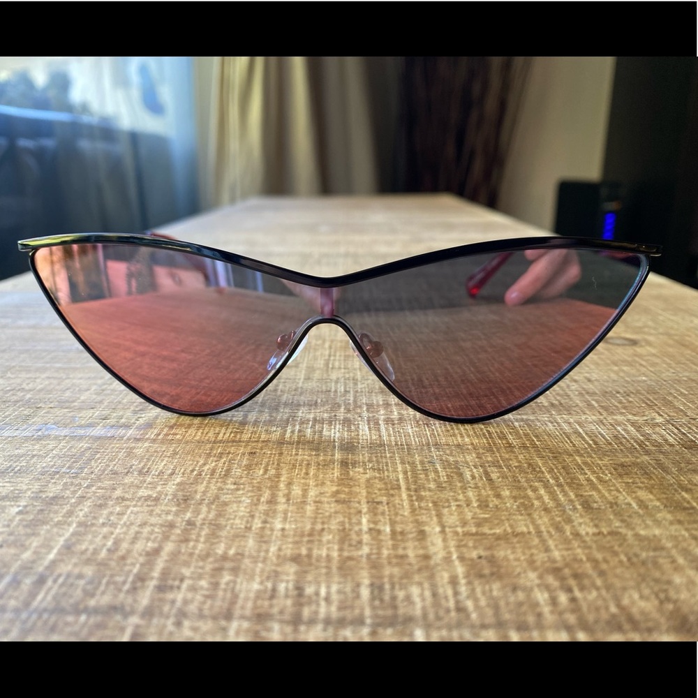 Adam Selman x Le Specs black red cateye sunnies